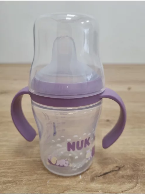 NUK Perfect Match ivástanuló cumisüveg  6+ hó, 150 ml  kifolyásmentes itatópohár, víziló 1 db OUTLET termék