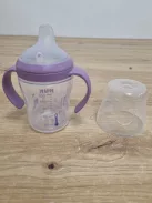 NUK Perfect Match ivástanuló cumisüveg  6+ hó, 150 ml  kifolyásmentes itatópohár, víziló 1 db OUTLET termék