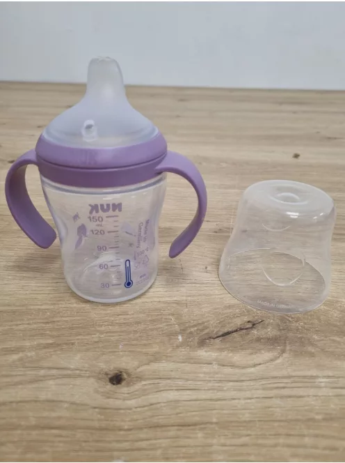 NUK Perfect Match ivástanuló cumisüveg  6+ hó, 150 ml  kifolyásmentes itatópohár, víziló 1 db OUTLET termék