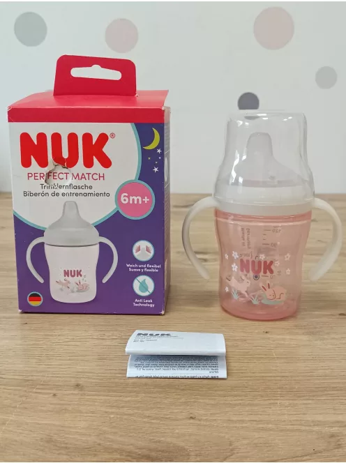 NUK Perfect Match itatópohár, 6+ hó, 150 ml  Sötétben világít  Nyuszis ,1 db OUTLET termék