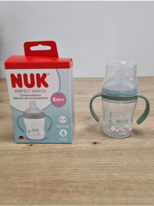 NUK Perfect Match ivástanuló palack  6+ hó 150 ml, kifolyásmentes itatópohár, bárány, 1 db OUTLET termék
