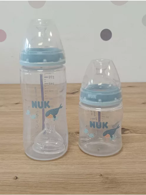NUK First Choice Perfect Start cumisüveg ajándékszett újszülötteknek, 0–6 hónap, Bálna OUTLET termék