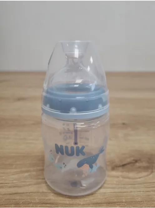NUK First Choice+ cumisüveg  6–18 hónap hőérzékelős 150 ml, bálna mintás OUTLET termék