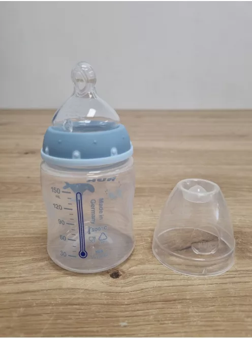 NUK First Choice+ cumisüveg  6–18 hónap hőérzékelős 150 ml, bálna mintás OUTLET termék