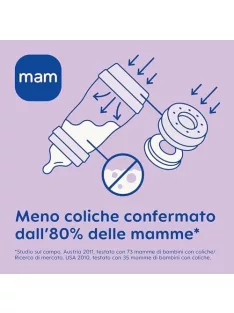   MAM Easy Start cumisüveg 2–4 hónapos babáknak, 260 ml, 2-es folyású SkinSoft szilikon etetőcumival, 2+ hónapos kortól OUTLET termék