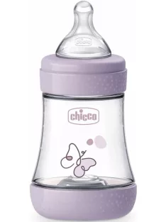   Chicco PERFECT 5 anti-kólikás cumisüveg 150 ml, Slow-Flow, lassú folyású, 0 hó kortól,150 ml rózsaszín OUTLET termék