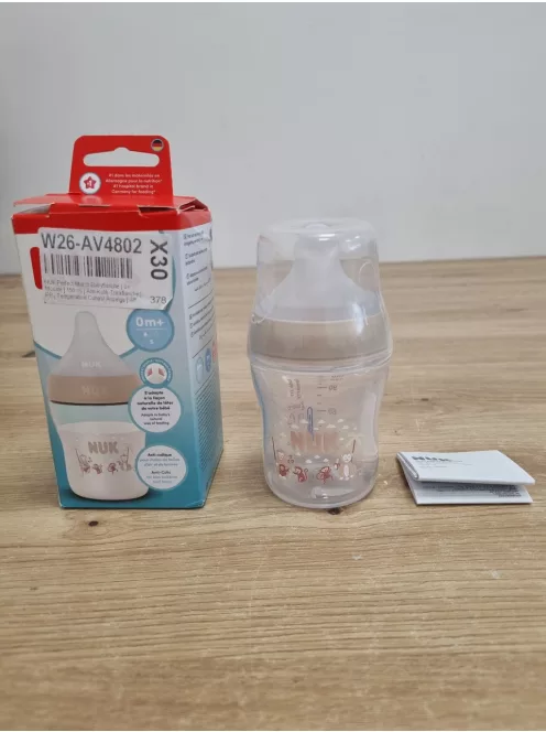 NUK Perfect Match cumisüveg  0+ hó 150 ml  hőérzékelős, majom mintás, 1 db OUTLET termék