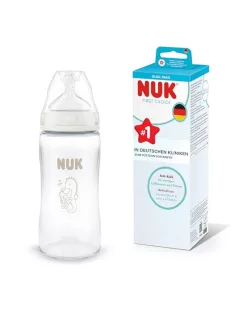   NUK First Choice+ cumisüveg  6–18 hónap hőérzékelős 240 ml csikóhal mintás OUTLET termék