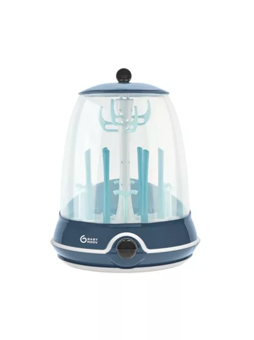 Babymoov 2-in-1 gőzsterilizáló cumisüvegekhez Turbo Plus - 99%-ban eltávolítja a baktériumokat, csepegtető állvánnyal, 6 üveghez, 6 perces gyorssterilizálás OUTLET termék