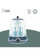 Babymoov 2-in-1 gőzsterilizáló cumisüvegekhez Turbo Plus - 99%-ban eltávolítja a baktériumokat, csepegtető állvánnyal, 6 üveghez, 6 perces gyorssterilizálás OUTLET termék