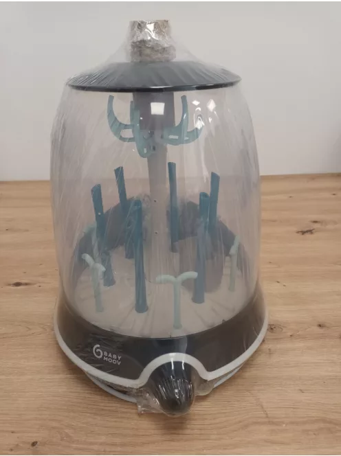 Babymoov 2-in-1 gőzsterilizáló cumisüvegekhez Turbo Plus - 99%-ban eltávolítja a baktériumokat, csepegtető állvánnyal, 6 üveghez, 6 perces gyorssterilizálás OUTLET termék