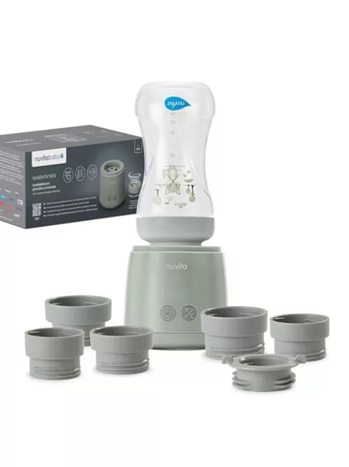 Nuvita hordozható, akkumulátoros cumisüveg-melegítő keverőfunkcióval 4 hőmérséklet-beállítás,6 adapterrel OUTLET termék