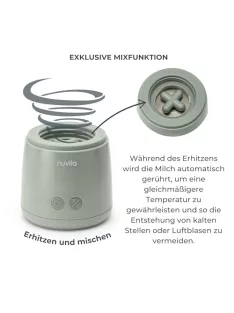   Nuvita hordozható, akkumulátoros cumisüveg-melegítő keverőfunkcióval 4 hőmérséklet-beállítás,6 adapterrel OUTLET termék