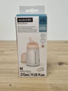 Suavinex Zero Zero anti-kolik cumisüveg, szilikon etetőcumival (M), 3 hónapos kortól, 270 ml OUTLET termék