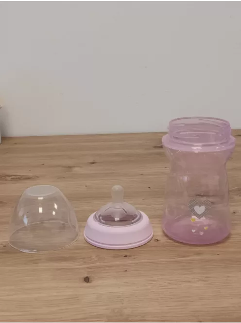 Chicco Natural Feeling anti-kólikás cumisüveg 6+ hó, 2 db, 330 ml, rózsaszín és szürke OUTLET termék