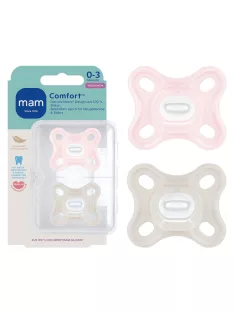   MAM Comfort cumi 0-3 hónap, 2 darabos szett, rózsaszín/vaj szinu OUTLET termék