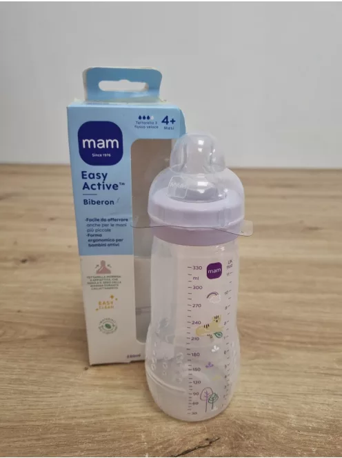 Mam Easy Active 330ml-es cumisüveg 6 hónapos kortól lila színű OUTLET termék
