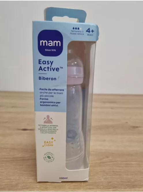 Mam Easy Active 330ml-es cumisüveg 6 hónapos kortól lila színű OUTLET termék
