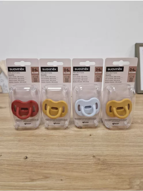 Suavinex szilikon cumi 4 db os szett piros, sárga, kék OUTLET termék