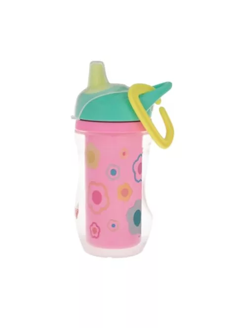 Nuby itatópohár, 270 ml, 6 hó kortól, virágmintás OUTLET termék