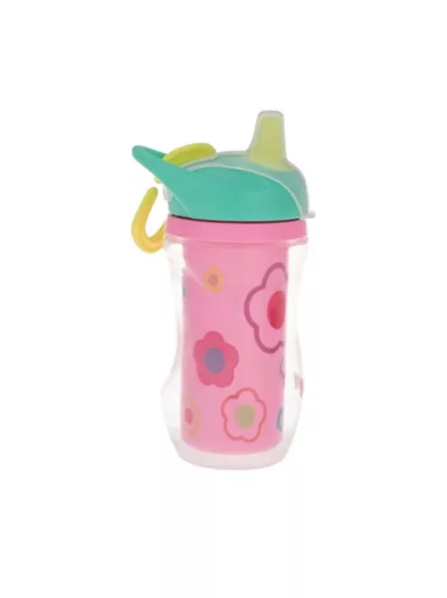 Nuby itatópohár, 270 ml, 6 hó kortól, virágmintás OUTLET termék