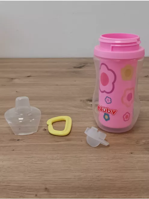 Nuby itatópohár, 270 ml, 6 hó kortól, virágmintás OUTLET termék