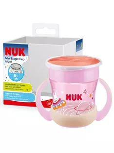   NUK Mini Magic Cup Night itatópohár, 6+ hónap,160 ml Rózsaszín OUTLET termék