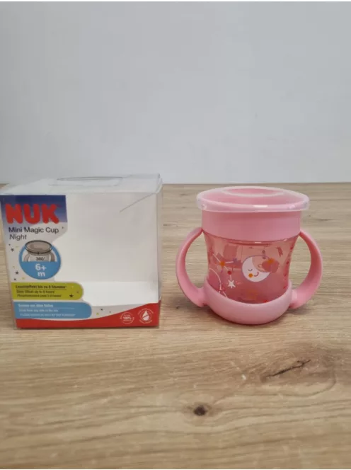 NUK Mini Magic Cup Night itatópohár, 6+ hónap,160 ml Rózsaszín OUTLET termék