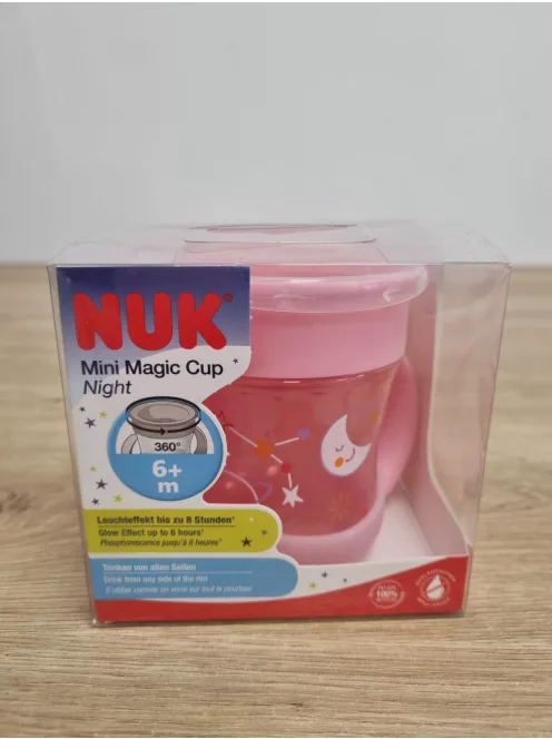 NUK Mini Magic Cup Night itatópohár, 6+ hónap,160 ml Rózsaszín OUTLET termék