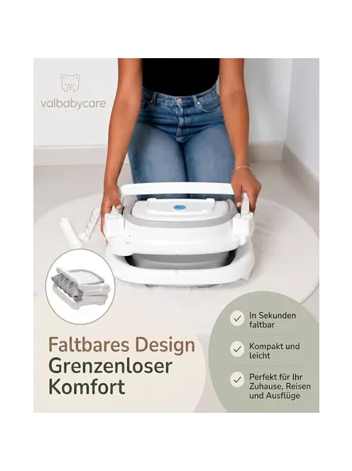 Valbabycare összecsukható babakád újszülötteknek, ergonomikus, csúszásmentes OUTLET termék