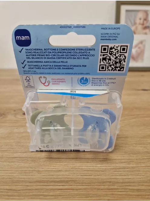 MAM Original Start Cumi 0-2 hónap (2  db-os szett ) sterilizáló cumitartóval OUTLET termék