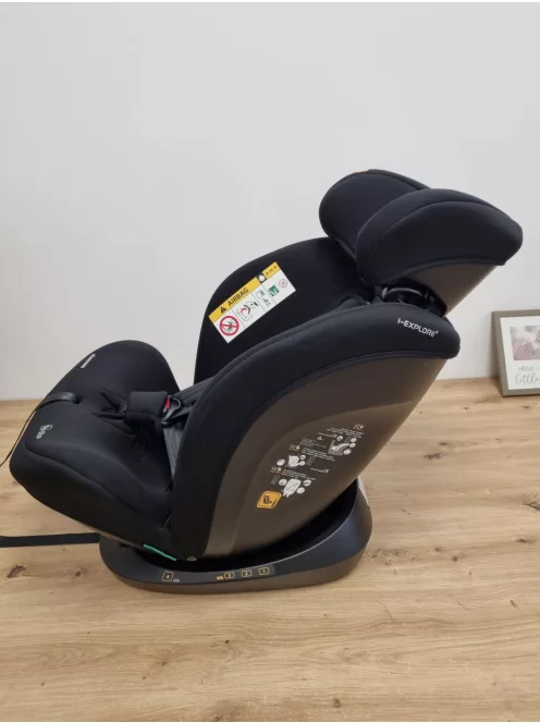 KikkaBoo autós gyerekülés 0-36 kg i-EXPLORE  i-Size, hátra- és előrenéző, fekvőfunkcióval, fekete OUTLET termék