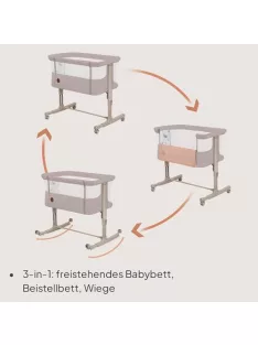   Lionelo Aurora 3 in 1 baböböl  9 kg-ig, ágy melletti kiságy, bölcső OUTLET termék