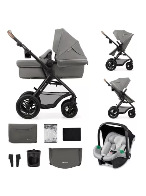 Kinderkraft MOOV2 AIR 3 az 1-ben babakocsi szett 26 kg-ig, világosszürke OUTLET termék