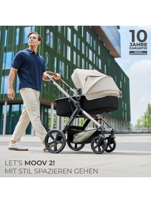 Kinderkraft MOOV2 AIR 3 az 1-ben babakocsi szett 26 kg-ig, világosszürke OUTLET termék