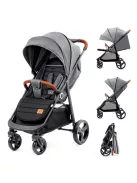 Kinderkraft GRANDE PLUS sport babakocsi, születéstől 22 kg-ig, egykezes összecsukás, szürke OUTLET termék