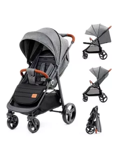   Kinderkraft GRANDE PLUS sport babakocsi, születéstől 22 kg-ig, egykezes összecsukás, szürke OUTLET termék