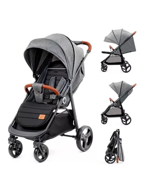 Kinderkraft GRANDE PLUS sport babakocsi, születéstől 22 kg-ig, egykezes összecsukás, szürke OUTLET termék