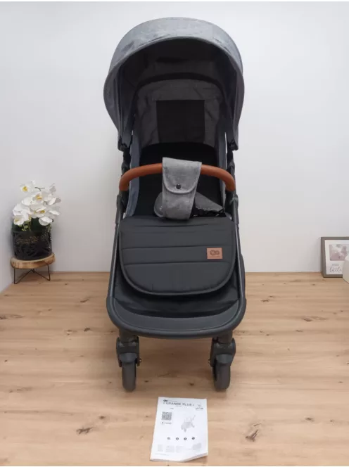 Kinderkraft GRANDE PLUS sport babakocsi, születéstől 22 kg-ig, egykezes összecsukás, szürke OUTLET termék