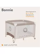 LIONELO BONNIE járóka 15 kg-ig, születéstől 36 hónapos korig, 100 x 96 cm OUTLET termék