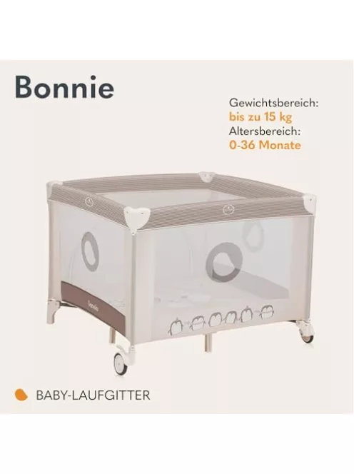LIONELO BONNIE járóka 15 kg-ig, születéstől 36 hónapos korig, 100 x 96 cm OUTLET termék