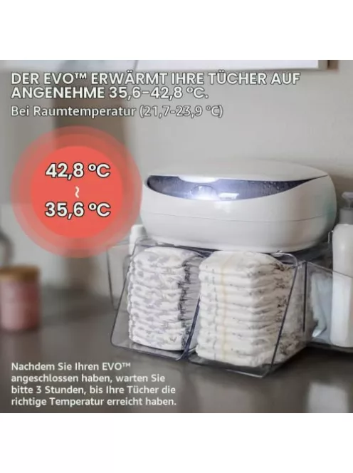 Prince Lionheart EVO törlőkendő-melegítő eldobható babatörlőkendőkhöz, éjszakai fénnyel,1 db OUTLET termék