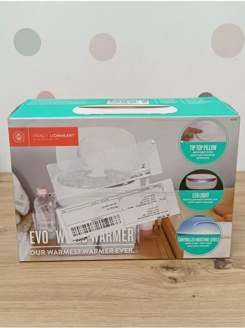 Prince Lionheart EVO törlőkendő-melegítő eldobható babatörlőkendőkhöz, éjszakai fénnyel,1 db OUTLET termék