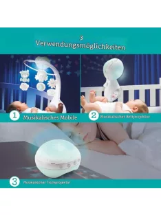   Infantino 3 az 1-ben projektoros zenélő forgó, 6 dallammal OUTLET termék
