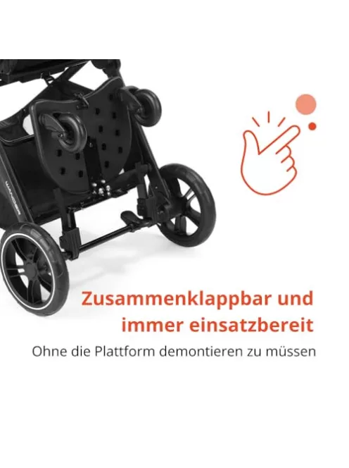 Nurse fellépő babakocsihoz és sportbabakocsihoz, univerzális, 20 kg-ig, csúszásmentes, szerszám nélkül felszerelhető OUTLET termék
