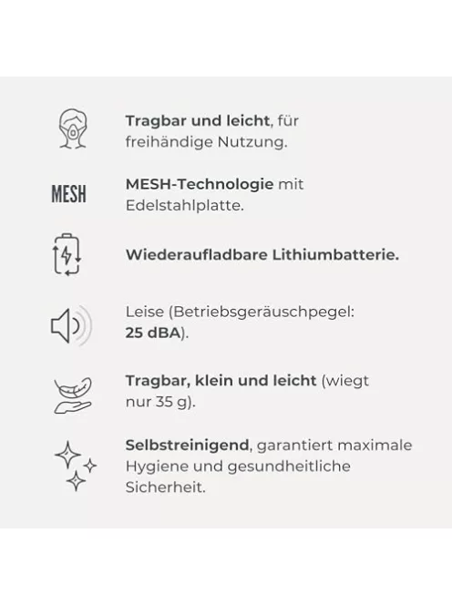 Nuvita 5078 hálós inhalátor - kézhasználatot nem igénylő, könnyű, csendes, öntisztító, újratölthető akkumulátorral OUTLET termék