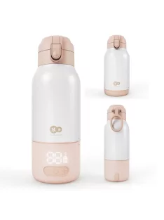   Kinderkraft GAJA mobil cumisüveg-melegítő, 2 az 1-ben termosz 500 ml, 5 hőfokozat, USB-C töltés, bézs OUTLET termék