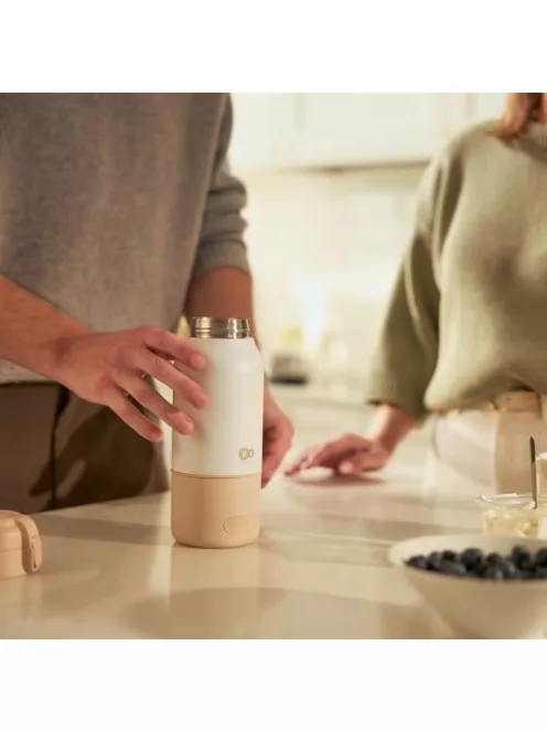 Kinderkraft GAJA mobil cumisüveg-melegítő, 2 az 1-ben termosz 500 ml, 5 hőfokozat, USB-C töltés, bézs OUTLET termék