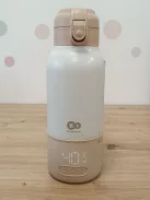 Kinderkraft GAJA mobil cumisüveg-melegítő, 2 az 1-ben termosz 500 ml, 5 hőfokozat, USB-C töltés, bézs OUTLET termék