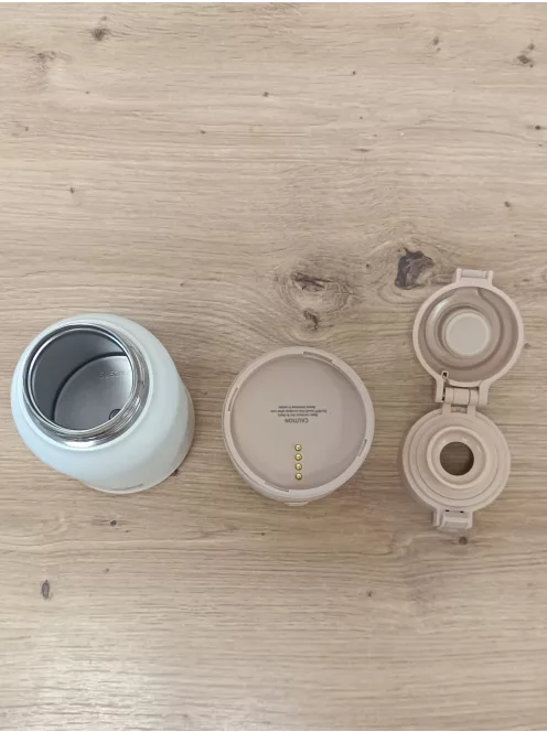 Kinderkraft GAJA mobil cumisüveg-melegítő, 2 az 1-ben termosz 500 ml, 5 hőfokozat, USB-C töltés, bézs OUTLET termék
